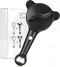 Jar Openers for Seniors, 4-in-1 Can Opener for Weak Hands & Seniors – Ergonomic Non-Slip Handle, Fits 1-3.5 Inch Kitchen Mason Jars, Bottles & Cans (Black)