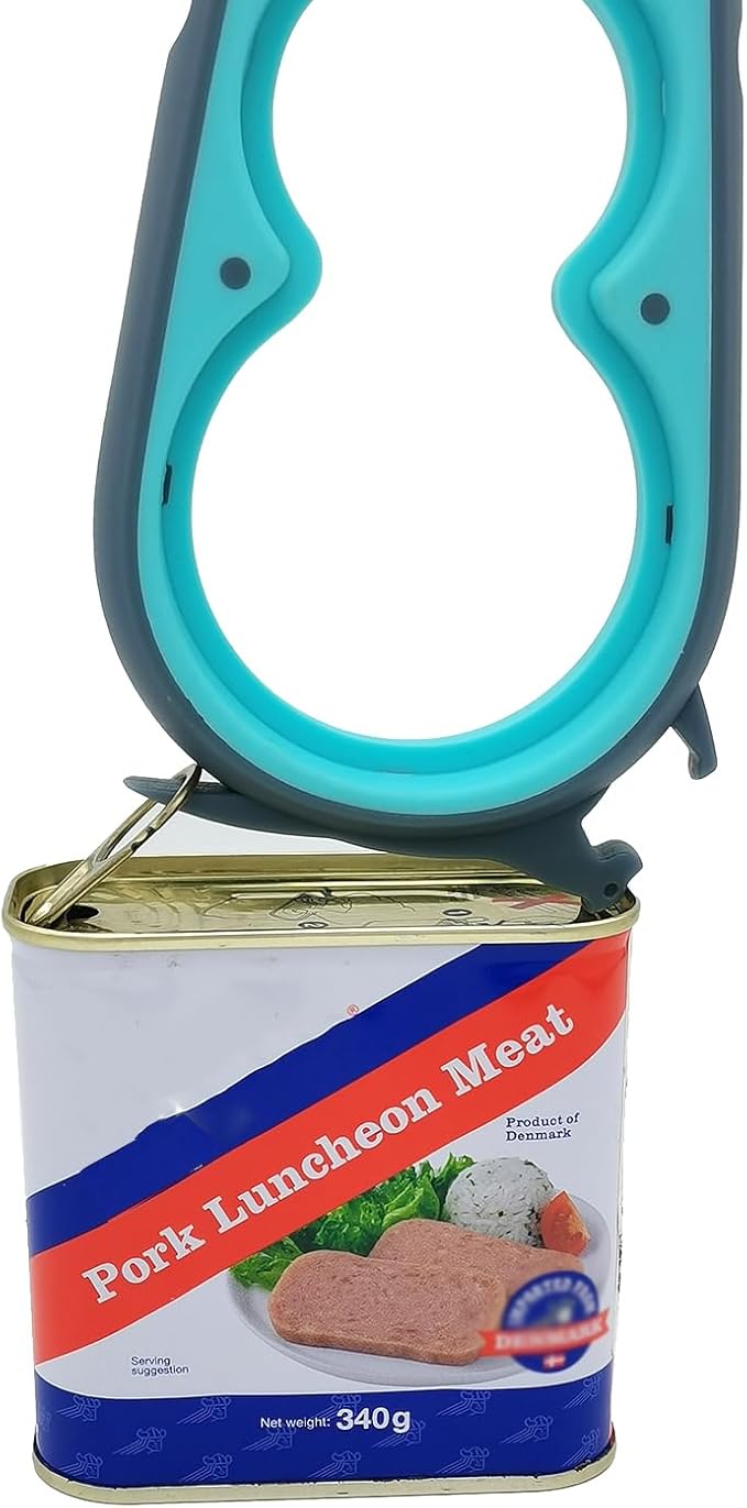 Otstar Jar Opener for Weak Hands，5 in 1 Bottle Opener for Seniors with Arthritis - Multifunctional Lid Remover Set, Includes Non-slip Rubber Jar Gripper Pad, Wine Opener (Blue and Grey)