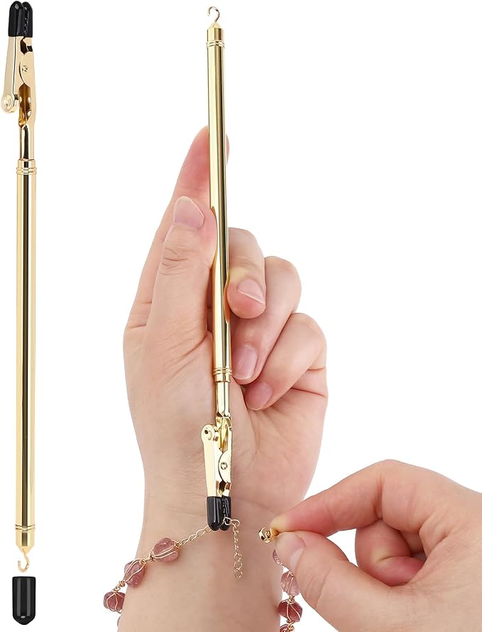 2 in 1 Bracelet Helper Tool Hook-WIFORT Metal Bracelet Helper Tool to Put on Yourself, Quick Release Fastening Bracelet Assistance Tool for Jewelry, Zipper, Jewelry Clasp Helper with Non-Slip Tips