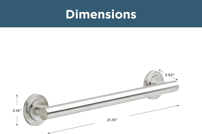Franklin Brass Voisin (1-Pack) 18' ADA Grab Bar Bathtub Handle Safety Grip in Stainless Steel 1-1/4' diameter Wall Mount Shower Handicap VOI5918-SS