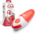 Kitchen Mama Auto 2.0 Electric Can Opener: Blade Opens Almost Any Can Pop or Soda Can - Automatic, Hands Free, Safe, Smooth Edge, Lid Remover, Battery Operated, Cordless, YES YOU CAN (Red)