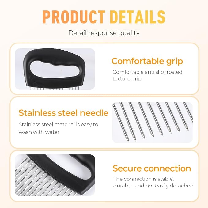 2025 New Onion Slicer Holder - Stainless Steel Meat Vegetable Slicer for Tomatoes, Lemons, Potatoes - Kitchen Gadget with Comfy Non-Slip Grip (3)
