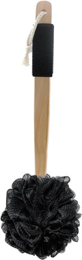 Amazon Basics Exfoliating Loofah Brush, Body Scrubber with Rubber Handle for Shower, Bath Sponge