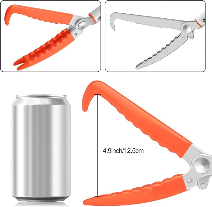 Kalkal 79" Snake Grabber Tool, Professional Aluminum Alloy Telescopic Rattle Snake Tongs, Heavy Duty Reptile Grabber Snake Catcher Wide Jaw Pick-up Handling Tool with Lock