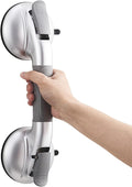 TAILI Grab Bars for Bathtubs and Showers, Shower Handles for Elderly Suction,Maximum 330lbs,Shower Grab Bar with Upgraded Rubber Suction Cups Safety Grip for Senior,No Drilling Removable,Silver