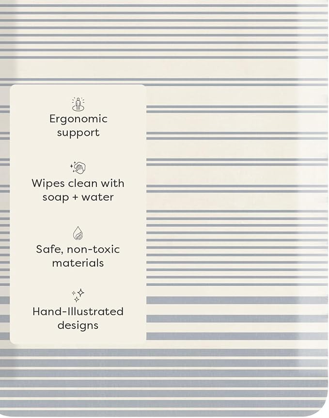 House of Noa Nama Standing Mat – Anti-Fatigue Cushioned Kitchen Mats for Floor | Ergonomic Bounce-Back Foam Kitchen Mats | Anti-Fatigue Mats for Kitchen & Standing | Coastal Nantucket | 22" x 54"