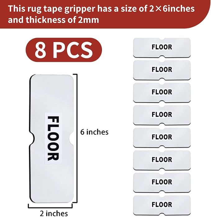 Reusable Carpet Grippers,Non Slip Rug Pads Grippers for Hardwood Floors and Tiles, Washable,Strong Adhesive Grippers for Area Rugs, Keep Corners Flat, Non-Damaging for Floor Shining Night Black (8)