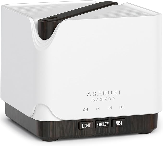 ASAKUKI Essential Oil Diffuser for Home, Large 700 ml Humidifier with Automatic Shut-Off, Quiet Aromatherapy Diffuser with 7 LED Lights for Living Room, Kitchen, Bedroom, Hotel - Black