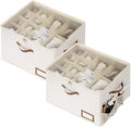 StorageWorks Shoe Organizer for Closet, 2 Pack Shoe Storage Boxes with Clear Lid, Stackable Shoe Storage Organizer for Sandals and Slippers, Fabric Shoe Bins for Closet, Holds 16–32 Pairs, Beige