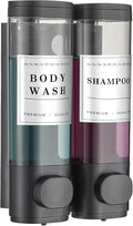 Shampoo and Conditioner Dispenser,Shower Dispenser 2 Chamber No Drill Wall-Mounted Shampoo Dispenser for Shower Wall Mounted Shower Dispenser for Bathroom Hotel,Matte Black1