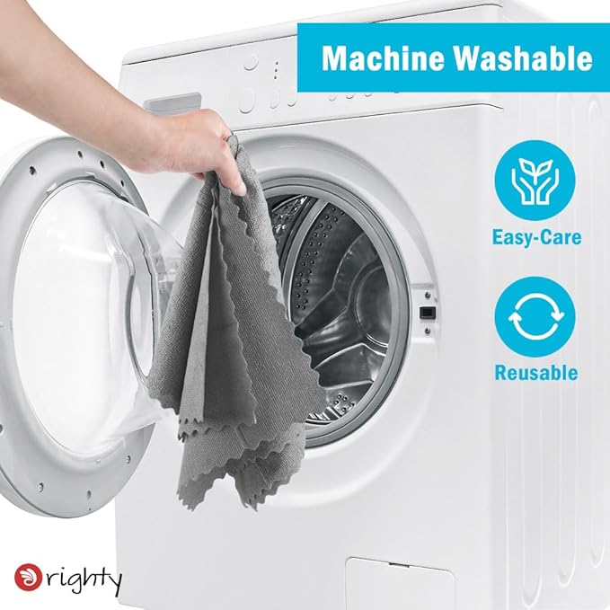 Orighty Microfiber Cleaning Cloth Bulk, 50 Pack Shop Towels, Reusable Cleaning Rags, Lint Free Microfiber Towels for Cars, Home & Kitchen, 12x12 Inch, Grey