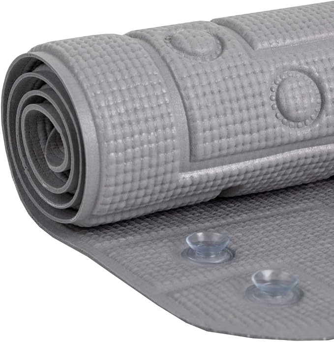 Duck Brand 286625 Safety Grip Bath Mat, 17 x 36 Inches, Gray, 2-Pack