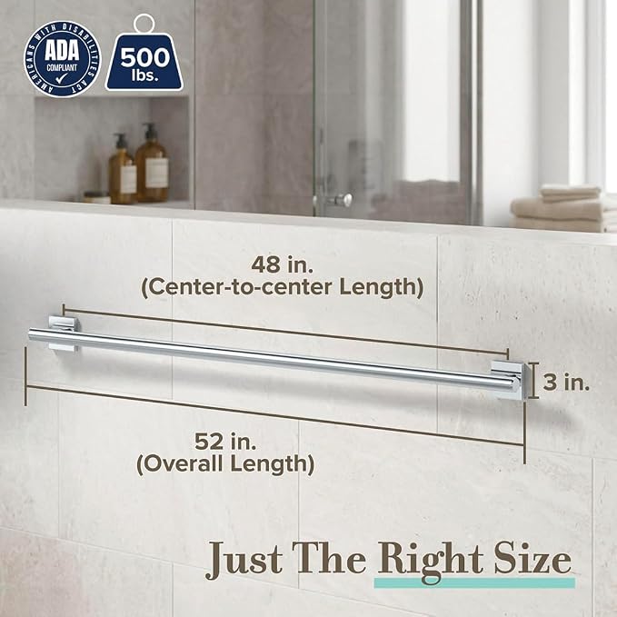 Elevate 48" L Grab Bar, Chrome