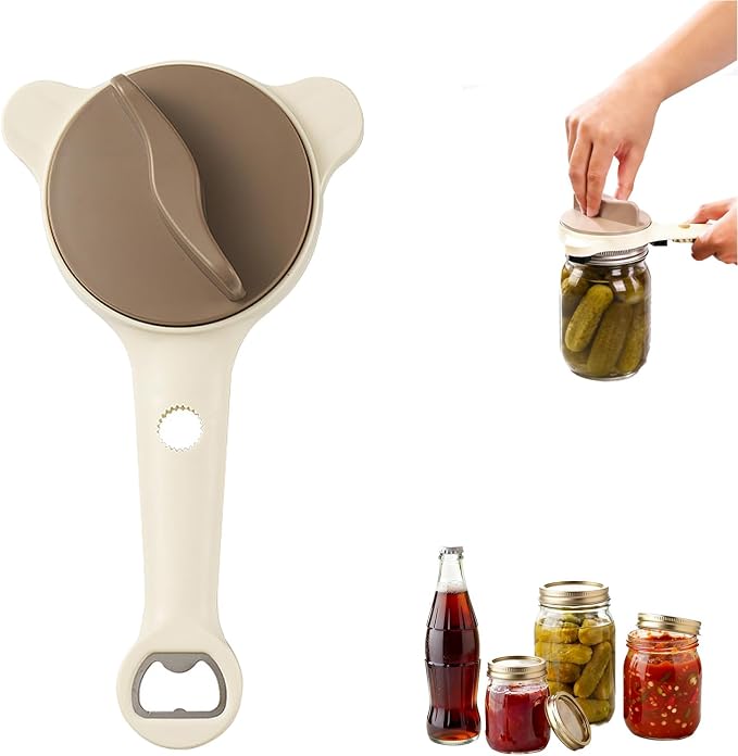 Jar Opener for Weak Hands & Seniors with Arthritis, Adjustable Lid Remover for Bottles, Easy Grip Can Opener Manual