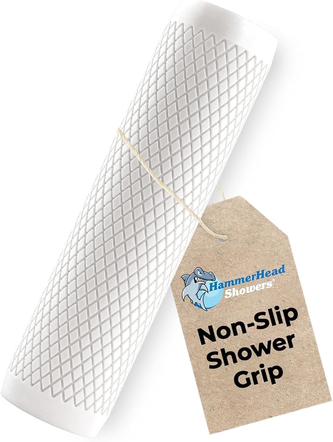 HammerHead Showers® Shark Skin Grip Compatible for HammerHead Showers 1-Spray Handheld Shower Head – Slip-Free Grip for Handheld Shower Head for Elderly or Kids – Handshower Silicone Grip