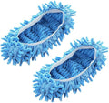 Mop Slippers,Mop Shoes,Dust Duster, Mop Socks for Women Men Kids Foot, Microfiber Reusable for House Office Bathroom Kitchen (Blue,One Size)