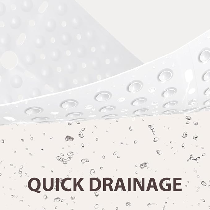 ZOESOE Square Shower Mat Non Slip: 27 x 27 Inches Large Shower Mats for Inside Shower, Soft TPE Shower Floor Mat with Suction Cups and Drain Holes, Machine Washable