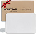 Stone Bath Mat 24"x16" - Diatomaceous Earth Shower Mat, Quick Dry, Anti-Slip, Modern Design with Bonus Non-Slip Pad - Perfect for Home Safety and Style,Light Gray