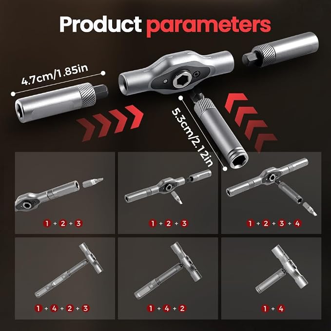 DIY Screwdriver 24 in 1, 2026 Upgrade Multi Bit Magnetic Screwdriver Set Multifunctional Toolbox, 24 in 1 multifunctional household wrench screwdriver tool combination set (2)
