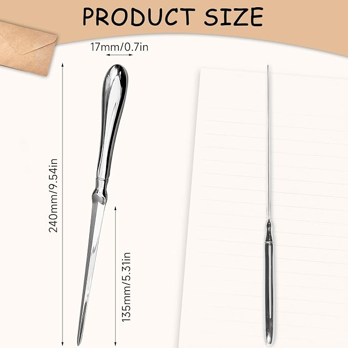 Letter Opener, Premium Envelope Opener Knife, Metal Office Letter Opener Envelope Slitter, Ergonomic Grip Handle Paper Cutting Tool for School Office Home Supplies