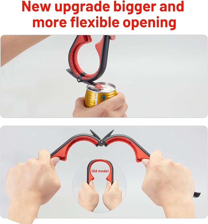 Jar Bottle Opener for Weak Hands,4 &5 in 1 Multi Function Non-Slip Can Lid Opener Tools with Silicone Jar Gripper Pad,Suitable for Seniors,Children and Arthritic Hands (Red)