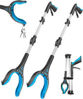 Kekoy 40 Inch Grabber Reacher Tool for Seniors 2 Pack, Foldable Reacher Grabbers Pickup Stick with Anti-Slip 360° Rotating Jaw, 4" Wide Extended Claw with Magnet for Disabled, After Surgery Recovery