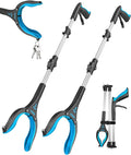 Kekoy 44 Inch Grabber Reacher Tool for Seniors 2 Pack, Foldable Reacher Grabbers Pickup Stick with Anti-Slip 360° Rotating Jaw, 4" Wide Extended Claw with Magnet for Disabled, After Surgery Recovery