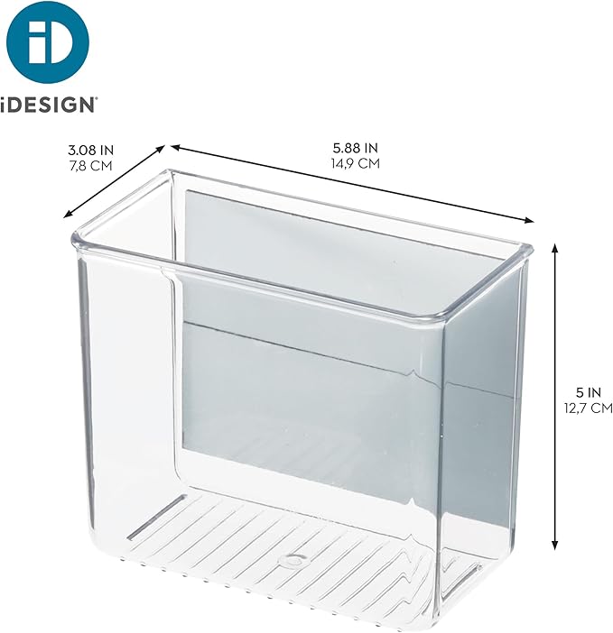 iDesign Magnetic Small Clear Plastic Organizer Bins for Laundry Room Storage