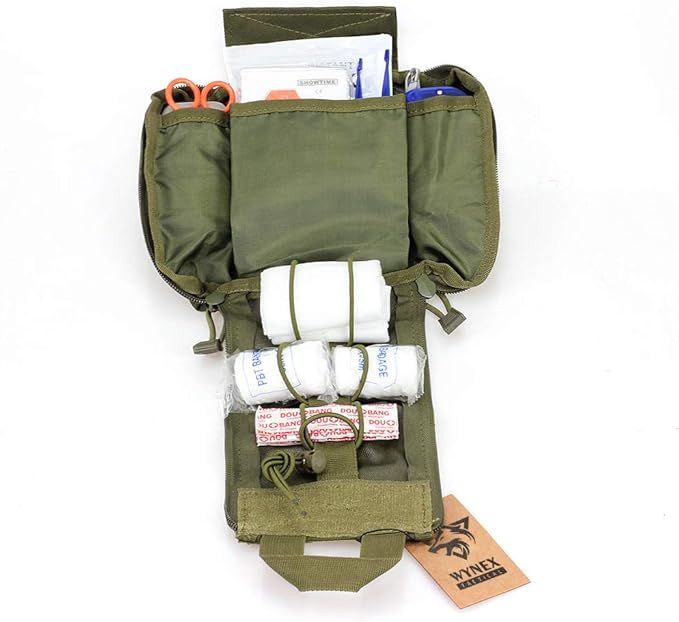 WYNEX First Aid EMT Bags, Tactical IFAK Medical Molle Pouch Military Utility Med Emergency EDC Pouches Outdoor Survival Kit Suit for Tactical Waist Belt Pack 1000 Nylon