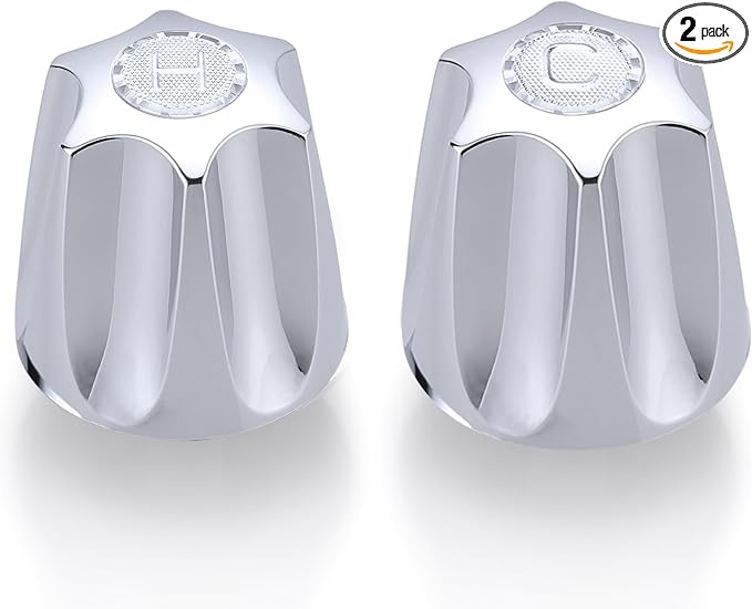 Shower Knob Replacement Compatible with Price Pfister Contessa & Windsor Tub and Shower Faucet Shower Knobs, Shower Knobs 2 Piece Replacement for Pfister Shower Handle Replacement (Chrome)