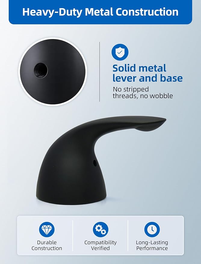 RP48717 Shower Handle Kit Replacement for Delta 13 14 1300 1400 Series, Shower Knob Replacement, Matte Black Lever