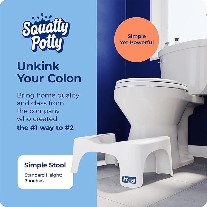 Squatty Potty Simple Curve Bathroom Toilet Stool 7" White