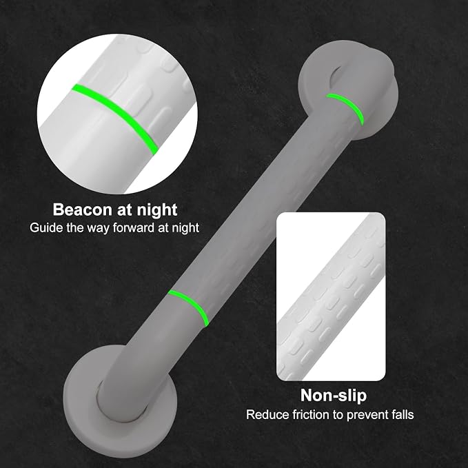 supregear Grab Bars for Bathtubs and Showers - Anti Slip Heavy Duty Shower Safety Handle - White Stainless Steel Support Rail for Bathtub Toilet Kitchen Stairway Elderly Children & Disability, 21.7 in
