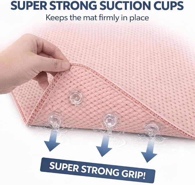 Bathtub Mat Non Slip, Bath Mat for Tub Non Slip, Tub Mat Extra Large 36 x 17 in, Bathtub Mat with Suction Cups & Drain Holes, Soft Foam, Machine Washable, Grey