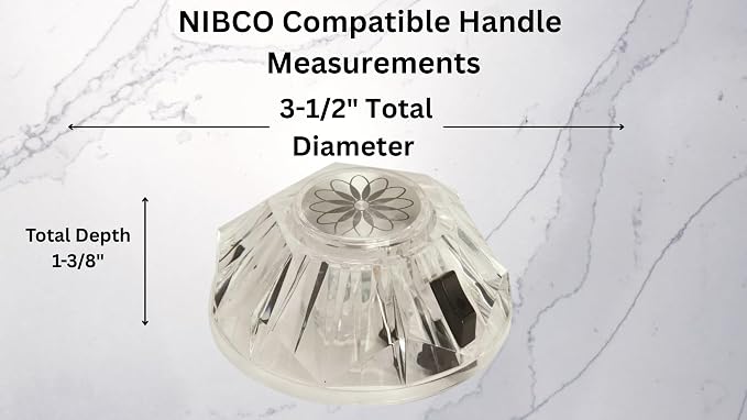 T & T Hardware Single Handle Shower Handle Replacement Compatible with Nibco Freedom Faucets – Durable Construction, Easy Installation, T Shaped Broach, Clear, 3-1/2" Wide