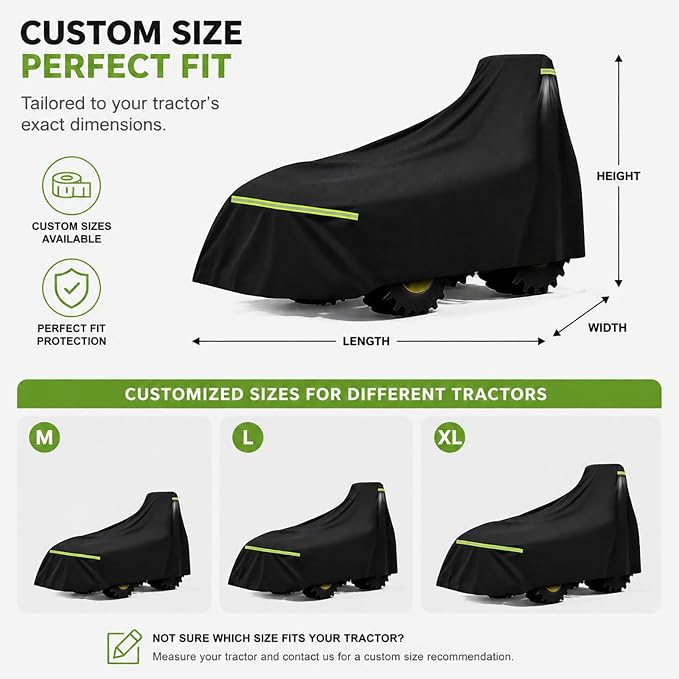 Heavy Duty Tractor Cover for Mahindra 2126 HST Cab 2024-pr, Water Resistant Outdoor Utility Tractor Cover with Windproof Straps, for Compact Lawn Farm Tractors