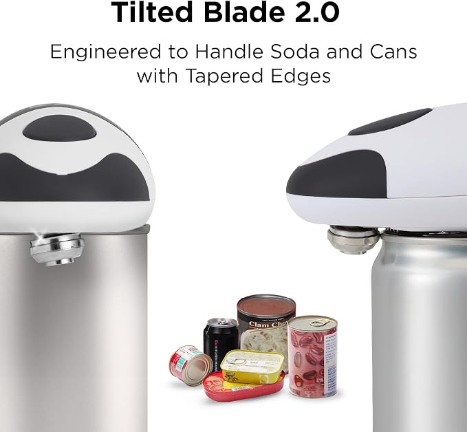 Kitchen Mama Auto 2.0 Electric Can Opener: Blade Opens Almost Any Can Pop or Soda Can - Automatic, Hands Free, Safe, Smooth Edge, Lid Remover, Battery Operated, Cordless, YES YOU CAN (Onyx Mist)