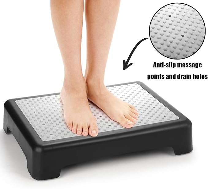 Lawei One Step Stool for Adults and Elderly, Non-Slip Mobility Stepping Stools, Safety High Rise Stairs, Portable Platform Step Standing Supports for Cars, Bed, Door, Stair, Bathroom, Indoor/Outdoor