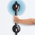 Suction Cup Grab Bars for Bathtubs and Bathroom, Tool Free Shower Handle, Grab Handle for Elderly Suction with Indicators, Shower Grab Bar for Seniors,Black