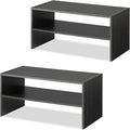 Whitmor Stackable 31" Extra Wide 2-Shelf Storage Organizer, Espresso，2 Pack