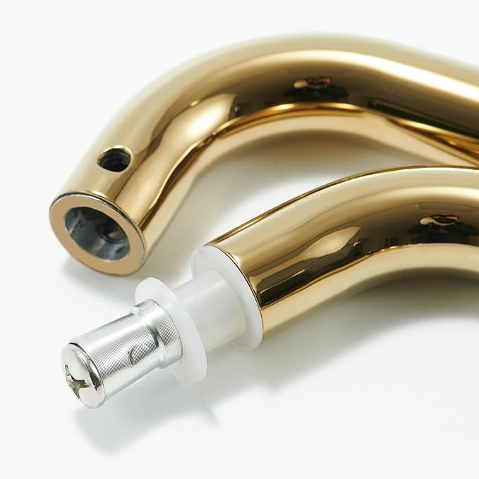 Ranbo Polished Gold 8" （CTC） Tubular Back-to-Back Shower Door Handle, 3/4" Diameter Pull Handles with Metal Washers, for 1/4"- 1/2" Thick Glass and 1-3/8" - 2-1/6" Thick Wooden or Metal Doors