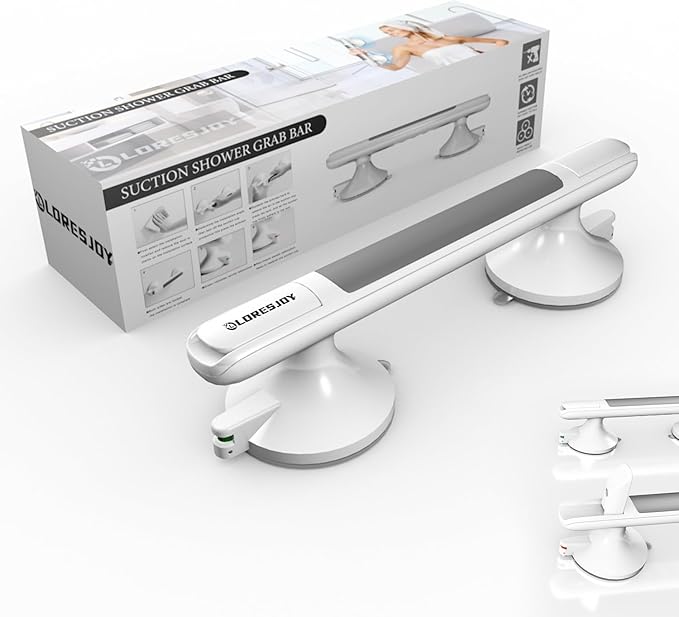 Shower Handles for Elderly Suction, Grab Bars for Bathtubs and Showers, Suction Grab Bars for Shower, Shower Grab Bars for Seniors, Shower Bars Safety with Indicators, No Drilling Waterproof