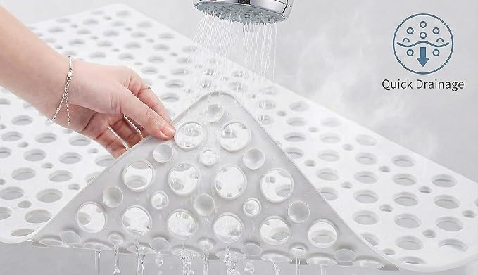 Nonslip Bath Tub Shower Mat with Suction Cups, Extra Soft TPE Bath Mat for Kids, Bathtub Bathroom Mats, Machine Washable, Smooth/Non-Textured Tubs Only, 30L x 17W Inch(White)