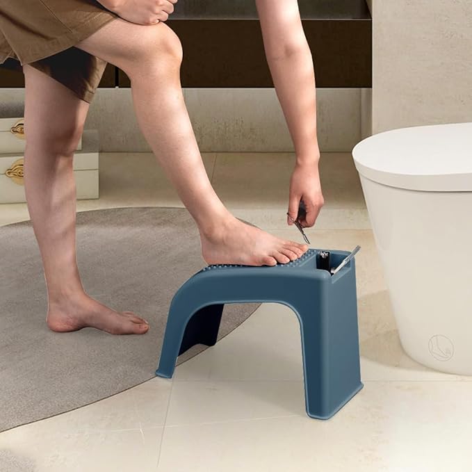 Shower Foot Rest for Shaving Legs, Non-Slip Pedicure Foot Rest, Shower Foots Step Stool for Shaving Legs, Plastic Sturdy Pedicure Stand - Blue