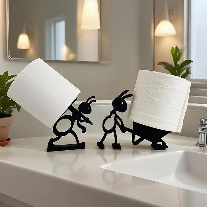 Funny Ant Toilet Paper Holder – Unique Ant Design Bathroom Decor, Toilet Paper Roll Stand for Bathroom, Rustic, Modern or Farmhouse Style, Fun Gift for Home, Friends & Family