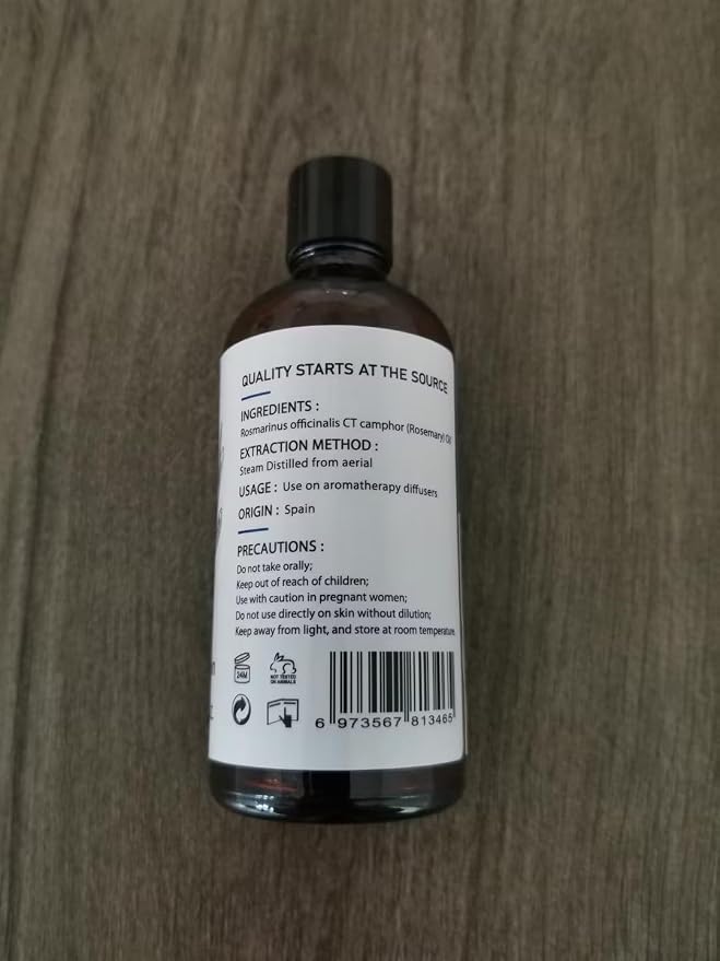 HIQILI Rosemary Essential Oil, 100% Pure & Natural, for Shampoo, Conditioner, Skin & Diffuser - 3.38 Fl Oz