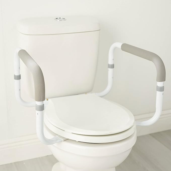 McKesson White Steel Toilet Safety Rail, up to 300 lbs, 2 Count