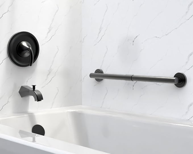 ADA Compliant Grab Bar,500lbs Weight Support for Bath Safety (24 inch, Matte Black)
