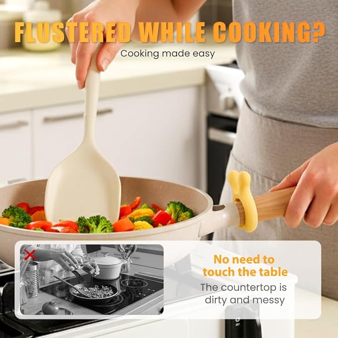 Multifunction Silicone Pot Handle Spatula Rack, 2026 Non-Slip Spoon Holder Stove Organizer Kitchen Gadgets, Steam Releaser,Utensil Anti Scalding Pot Clip for Cooking Accessories (1, 3 Color)