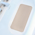 Extra Large Non-Slip Bathtub Mat, 36x17” TPR Shower Mat with 198+ Suction Cups, Bath Mat for Elderly/Kids, Machine Washable & Fast Drainage, Foot Massage Design (Khaki, Extra Large)